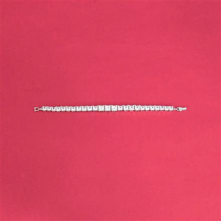 Cubic Zirconia Classic Bracelet With 2 Tone Rhodium Plating