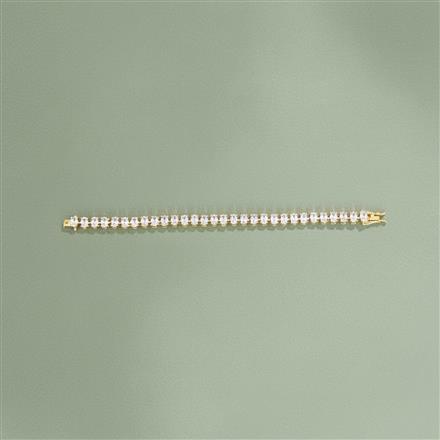 Cubic Zirconia Classic Bracelet With 2 Tone Rhodium Plating
