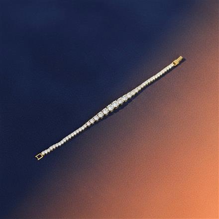 Cubic Zirconia Classic Bracelet With 2 Tone Rhodium Plating