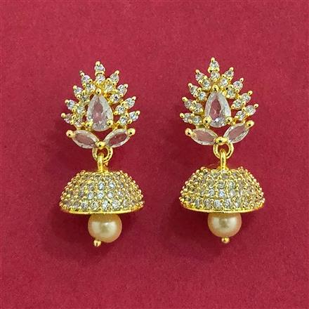 Cubic Zirconia Moti Earring With Gold Plating