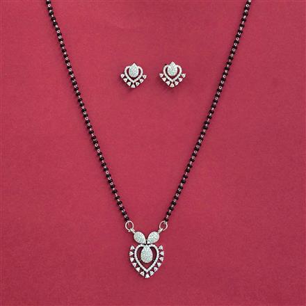 Cubic Zirconia Delicate Mangalsutra With 2 Tone Rhodium Plating