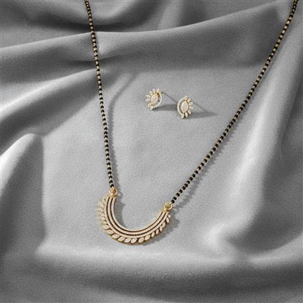 Cubic Zirconia Classic Mangalsutra With 2 Tone Rhodium Plating