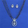 American Diamond Classic Mangalsutra with Rhodium Plating 2 Tone Plating