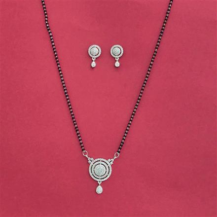 Cubic Zirconia Classic Mangalsutra With 2 Tone Rhodium Plating