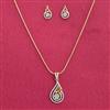 Cz Delicate Pendant Set With 2 Tone Plating