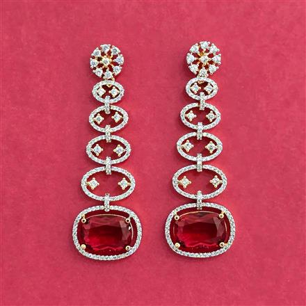 Cz Classic Earring With 2 Tone Plating