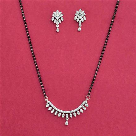 Cz Delicate Mangalsutra With 2 Tone Rhodium Plating