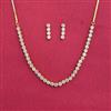 Cz Delicate Necklace With 2 Tone Plating
