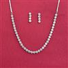 Cz Delicate Necklace With Rhodium Plating