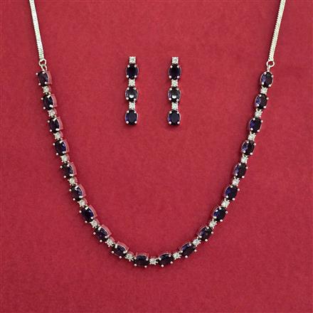 Cz Delicate Necklace With Rhodium Plating
