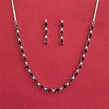 Cz Delicate Necklace With Rhodium Plating