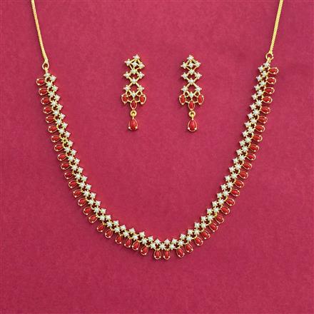 Cz Moti Necklace With Gold Plating
