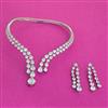 Cz Classic Necklace With Rhodium Plating