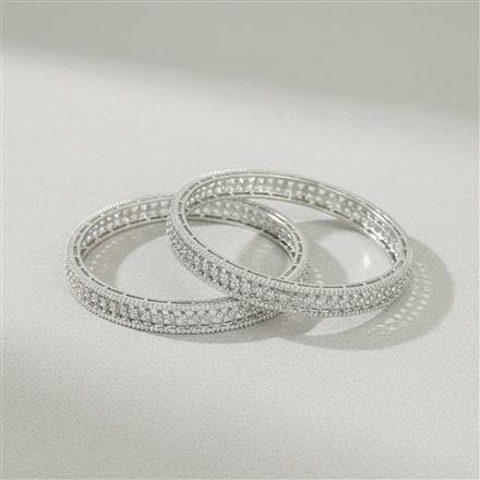 Cz Classic Bangles With Rhodium Plating