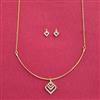 Cz Delicate Pendant Set With 2 Tone Plating