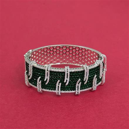 Cz Classic Kada With Rhodium Plating