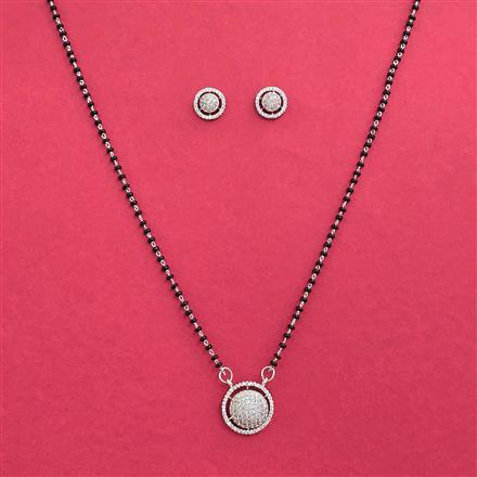 Cz Delicate Mangalsutra With 2 Tone Rhodium Plating