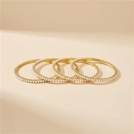 Cz Moti Bangles With Gold Plating