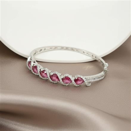 Cz Delicate Kada With Rhodium Plating