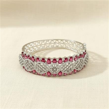 Cz Classic Kada With Rhodium Plating