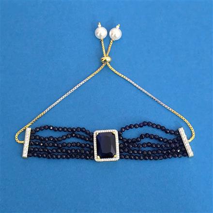 Cz Adjustable Bracelet With 2 Tone Plating