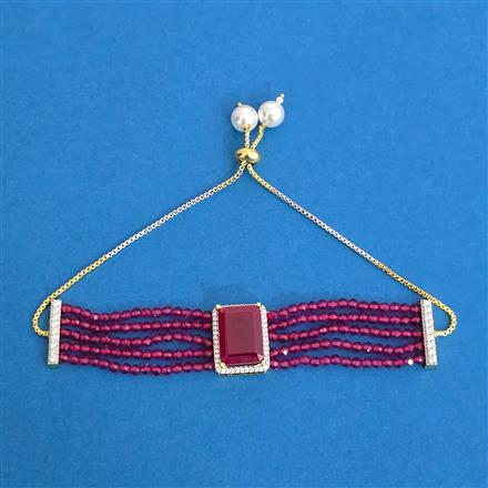 Cz Adjustable Bracelet With 2 Tone Plating