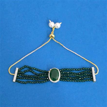 Cz Adjustable Bracelet With 2 Tone Plating