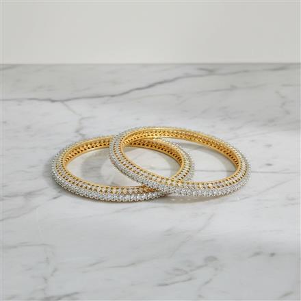 Cz Classic Bangles With 2 Tone Plating