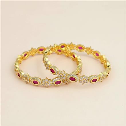 Cz Classic Bangles With Gold Plating