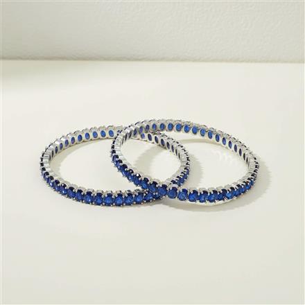 Cz Delicate Bangles With Rhodium Plating