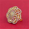 Cz Adjustable Ring With 2 Tone Rhodium Plating