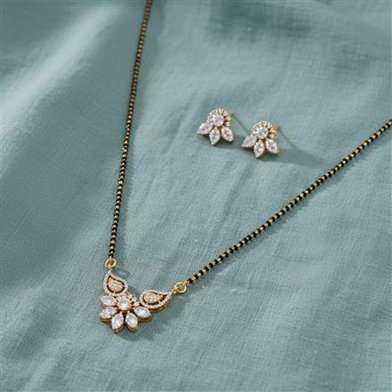 Cz Classic Mangalsutra With 2 Tone Rhodium Plating