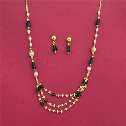 Cubic Zirconia Mala Necklace With Gold Plating