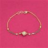 Cubic Zirconia Hand Mangalsutra Bracelet With Gold Plating