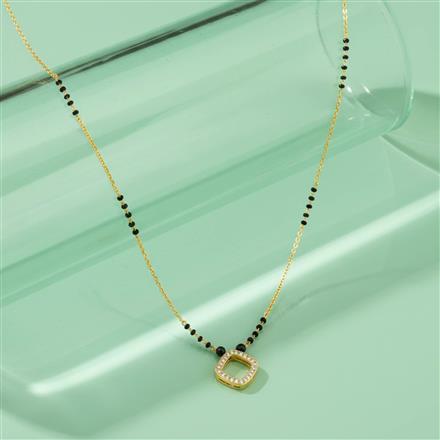 Cubic Zirconia Delicate Mangalsutra With Gold Plating