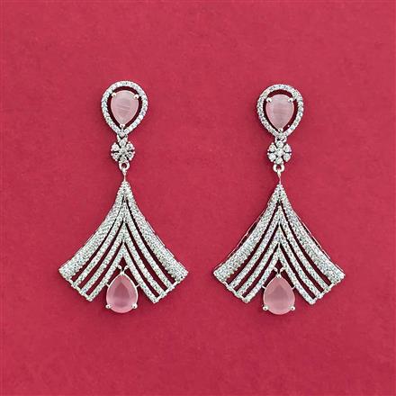 Cubic Zirconia Classic Earring With Rhodium Plating