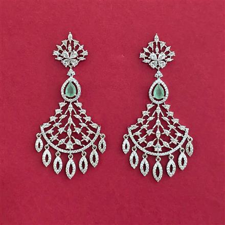 Cubic Zirconia Classic Earring With Rhodium Plating