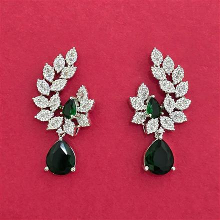 Cubic Zirconia Classic Earring With Rhodium Plating