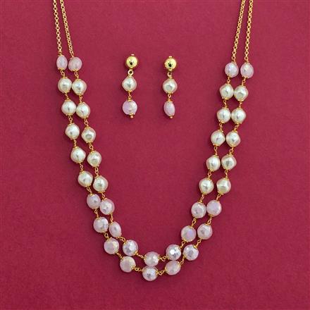 Cubic Zirconia Mala Necklace With Gold Plating