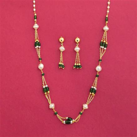 Cubic Zirconia Mala Necklace With Gold Plating