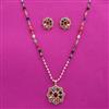 Cubic Zirconia Classic Pendant Set With 2 Tone Plating