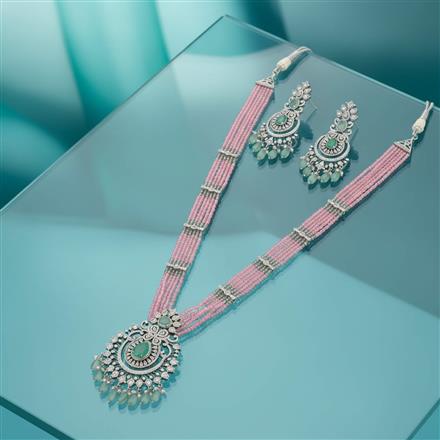 Cubic Zirconia Classic Pendant Set With Rhodium Plating