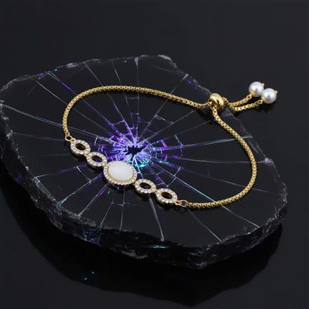 Cubic Zirconia Delicate Bracelet With Rhodium 2 Tone Plating