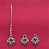 Cz Classic Earring Tikka With Rhodium Plating