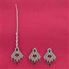 Cz Classic Earring Tikka With Rhodium Plating