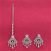 Cz Classic Earring Tikka With Rhodium Plating