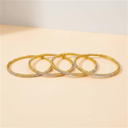 Cz Delicate Bangles With 2 Tone Rhodium Plating