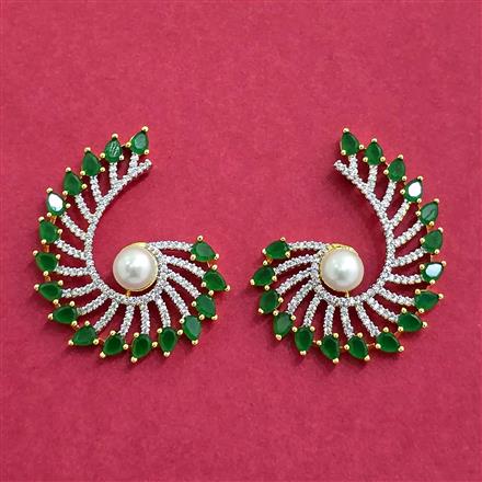 Cz Moti Earring With 2 Tone Plating