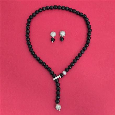 Cz Mala Necklace With Rhodium Plating