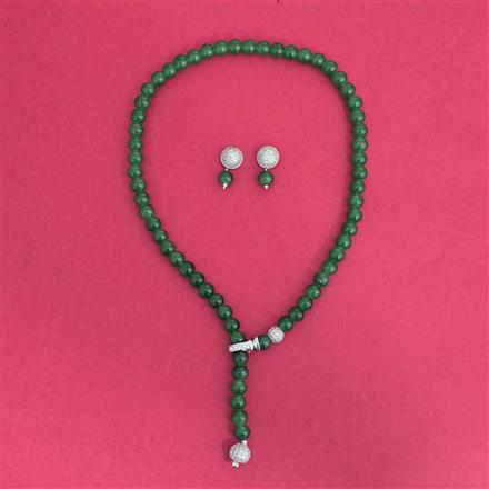 Cz Mala Necklace With Rhodium Plating